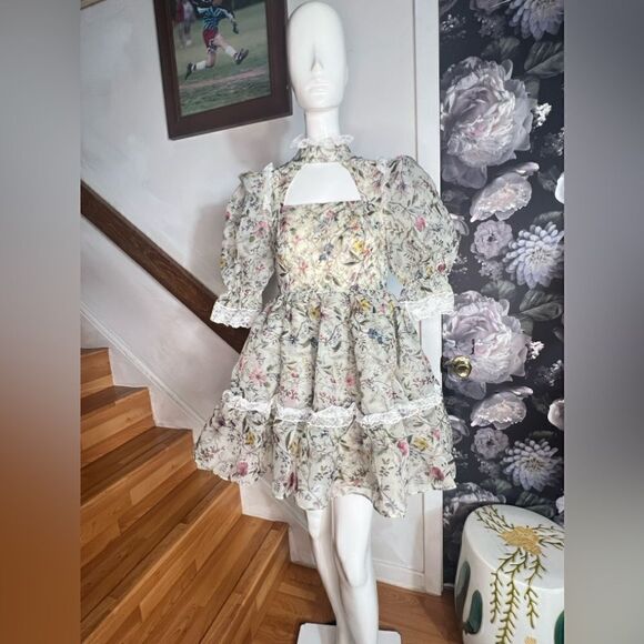 Anthropologie x Selkie Ruffle-Neck Cutout Dress/ size XS - Picture 6 of 11